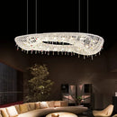 GobekUsa Crystal Oval Chandelier with LED Lights for Modern Luxury Living Spaces