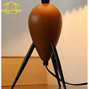 GobekUsa Bauhaus Pleated Wood Table Lamp LED E27 Solid Fabric Desk Light
