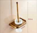 GobekUsa Antique Bronze Bathroom Accessory Set: Shelf, Towel Rack, Holder, Brush, Hanger, Hook