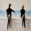 GobekUsa Elegant Resin Couple Sculptures: Modern Art Statues for Desk Decor & Anniversary Gift
