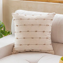 GobekUsa Cotton Stripe Jacquard Cushion Cover Set: Blue Yellow Grey Pink Beige Black