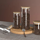 GobekUsa Airtight Glass Coffee Bean Storage Jar with Bamboo Lid for Kitchenpreservation