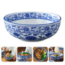 GobekUsa Blue and White Ceramic Soup Bowl - Perfect for Noodles and Soups