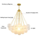 GobekUsa Glass Chandelier: Nordic 19/37 Ball LED Lighting, Black Gold Pendant for Home Décor