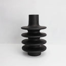 GobekUsa Geometric Circle Spiral Black Resin Vase - Home Decor Flower Pot