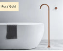 GobekUsa Brushed Gold Black Floor Mounted Bathtub Shower Faucet