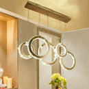 GobekUsa Crystal Circle LED Pendant Chandelier for Dining Room