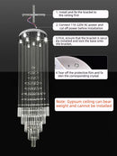 GobekUsa Crystal Chandelier: Modern Nordic LED Pendant Light for Kitchen Living Room Staircase