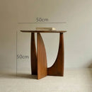 GobekUsa Circular Walnut Wood Coffee Table for Living Room with Solid Nordic Design