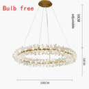 GobekUsa Crystal Flower Chandelier: Luxury LED Ceiling Light for Home Decor, Living Room, Bedroom