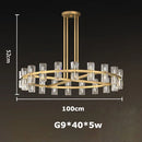 GobekUsa Crystal Black Gold Luxury LED Hanging Pendant Light for Living Room