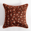 GobekUsa Embroidered Geometry Pillow Case | Brick Red Retro Design | Sofa Cushion Cover