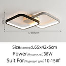 GobekUsa LED Rectangular Chandelier Art Ceiling Light for Living Room Bedroom
