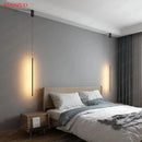 GobekUsa LED Pendant Light: Adjustable Line Strip Hanging Lamp for Modern Home Decor