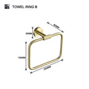GobekUsa Brushed Gold Brass Bathroom Accessories Set: Hand Towel Bar, Toilet Paper Holder, Robe Hook