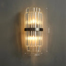 GobekUsa Art Deco Stainless Steel Crystal LED Wall Sconce Black Gold Bedroom Corridor