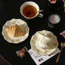 GobekUsa Gold-plated Classical Ceramic Cup & Saucer Set for Dining Table Coffee Afternoon Tea