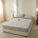 GobekUsa Cotton Fitted Sheet: Wrinkled Yarn, Nordic Comfort, All Seasons Bed Cover