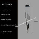 GobekUsa LED Chandelier Stairs Pendant Ceiling Lamp for Hotel Lobby Decor