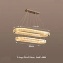 GobekUsa Crystal Chandelier Pendant Lights Dimmable LED Oval Lustre Hang Lamp