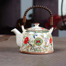 GobekUsa Blue and White Porcelain Teapot 900ml Clay Heated Kettle Puer Tea Cup Set