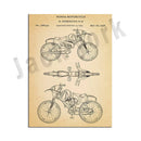 GobekUsa Dirt Bike Patent Blueprint Poster Canvas Wall Art