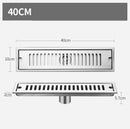 GobekUsa Black 304 Stainless Steel Strip Floor Drain for Toilet, Shower, Large Overflow