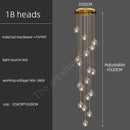 GobekUsa Crystal Stainless Steel Staircase LED Chandelier for Modern Luxury Interiors