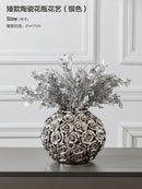 GobekUsa Elegant Gold Ceramic Rose Vase for Modern Home Decor & Wedding Centerpieces