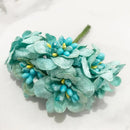 GobekUsa Blue Flower Cherry Stamen Berries Bundle for DIY Christmas Wedding Decor
