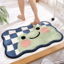GobekUsa Cartoon Puppy Flocked Bathroom Rug Thicken Super Absorbent Water Bath Rugs