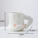 GobekUsa Creative Pinch Belly Ceramic Cup Set for Dining Table Coffee Milk Tea Juice