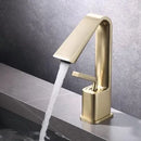 GobekUsa Brush Gold Basin Faucet Single Lever Hot Cold Mixer Sink Tap Vanity
