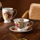 GobekUsa Elegant Floral Ceramic Cup & Saucer Set
