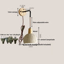 GobekUsa Cement Wood Wall Light Pull Chain Switch Adjustable Socket Nordic Modern Provencal