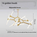 GobekUsa LED Chandelier: Modern Gold Black Ceiling Pendant for Kitchen Dining Living Bedroom