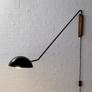 GobekUsa Adjustable Metal Wood Wall Lamp LED E27 Swing Arm Sconces for Living Room