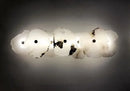 GobekUsa Ivory White Marble Copper LED Ceiling Light Luxury Modern Fixture