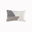 GobekUsa Geometric Embroidery Tassel Cushion Cover - Grey White Simple Loop Tufted Pillow
