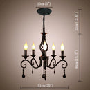 GobekUsa Crystal Black Chandelier: Elegant Iron Ceiling Light for Bedroom, Dining Room, Study & Children's Room