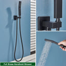GobekUsa Black Brass Thermostatic Shower Faucet with Ceiling Rainfall Shower Head