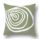 GobekUsa Green Plants Geometric Print Pillow Cover - Home Sofa Cushion Cover