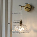 GobekUsa Amber Glass LED Wall Sconce, Brass Finish, Adjustable Wire, Modern Nordic Style