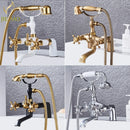 GobekUsa Antique Chrome Bathtub Shower Mixer Faucet Tap Set for Bathroom
