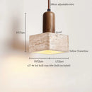 GobekUsa LED Hanging Lamps Yellow Travertine Pendant Lighting for Bedroom Living Dining Room