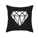 GobekUsa Black Geometry Letters Print Cushion Cover for Home Decor & Office
