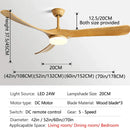GobekUsa 70" Black Retro Fan Light with Solid Wood Blade, LED, DC Remote Control
