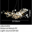 GobekUsa Leaf Branch Ceramic Chandelier | Modern Golden Lighting Fixture for Living Room