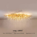 GobekUsa Crystal Teardrop Gold Ceiling Chandelier for Elegant Living Room Bedroom Dining Kitchen