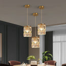 GobekUsa Crystal Copper LED Chandelier Pendant Light Modern Luxury Ceiling Lamp